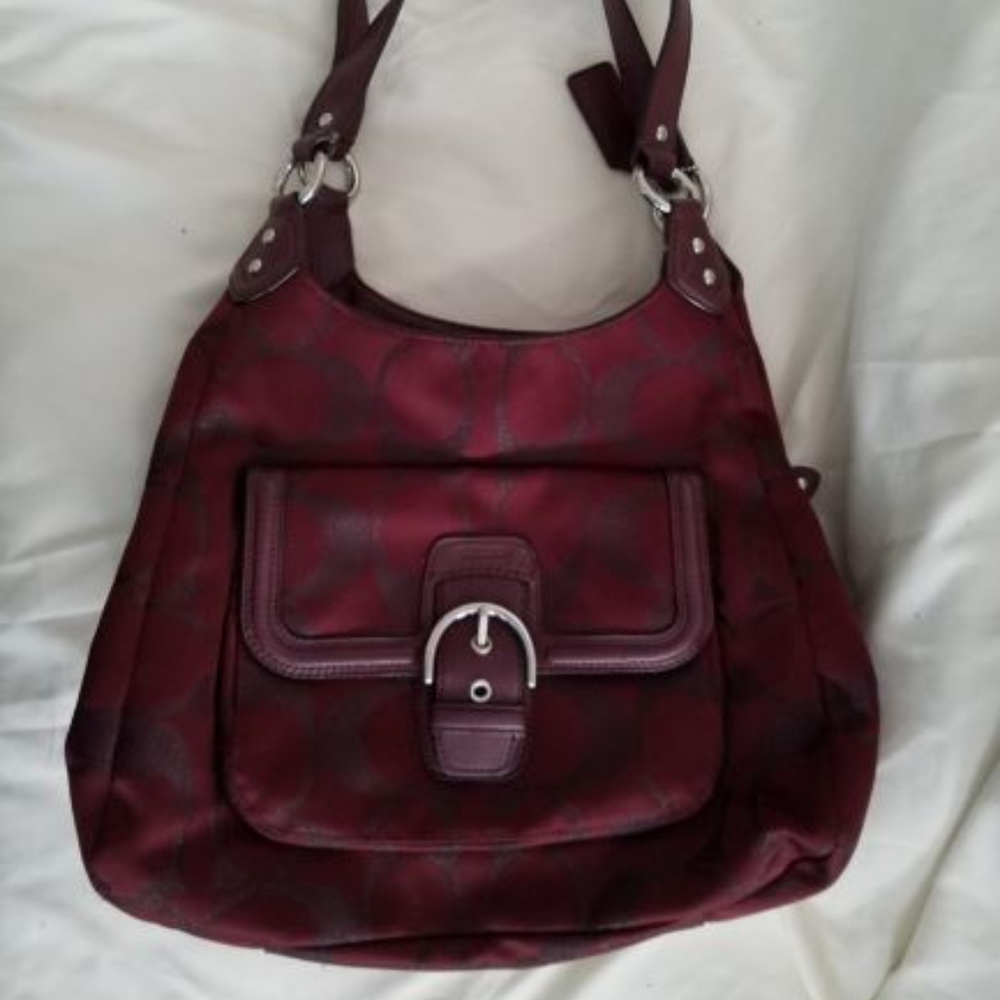 Coach F26245 Campbell Signature Metallic Hobo Bag